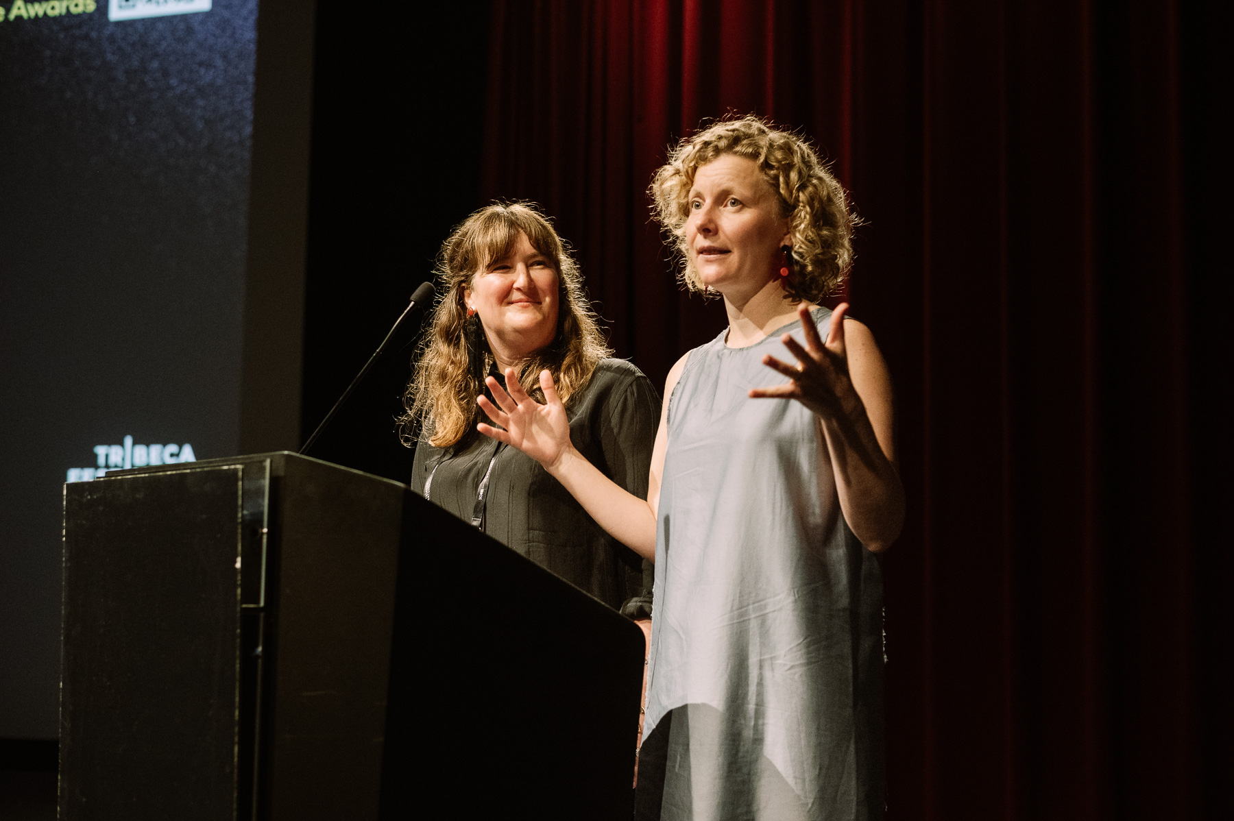 Directors introduce the film on stage