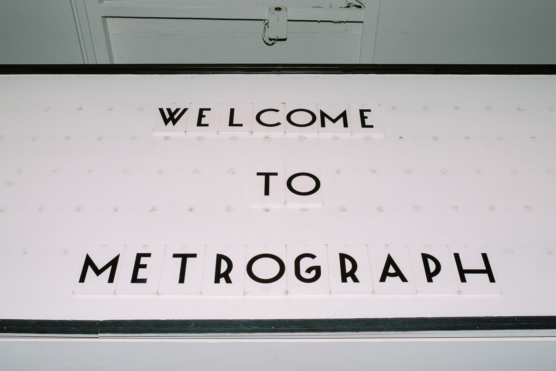 Welcome to Metrograph letterboard sign