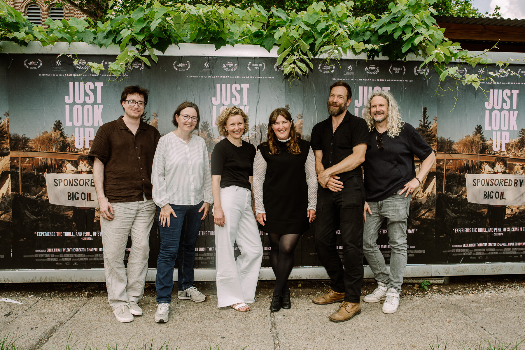 Directors and cast at the wild-posting wall